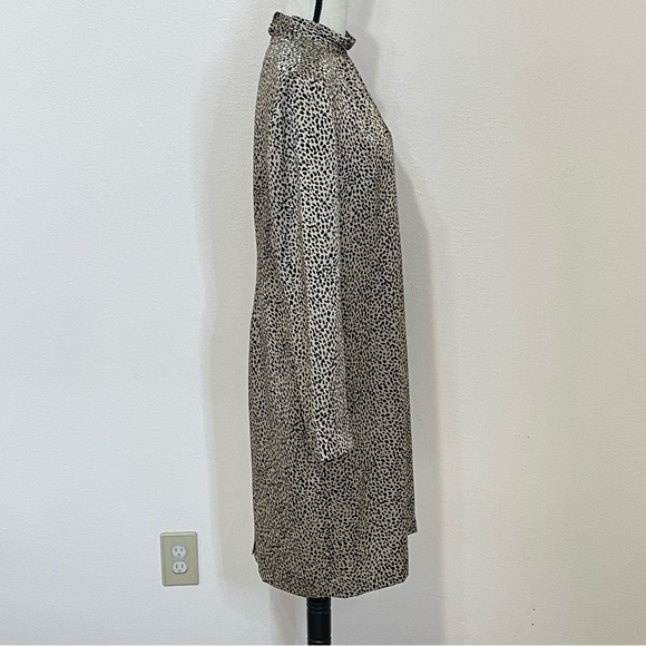 Spenser Jeremy |Silk Mock Neck Leopard Print Dress Size 12 - Picture 3 of 16